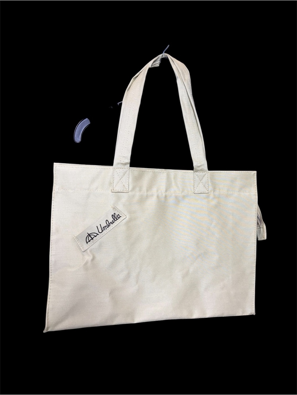 Canvas Tote Bag in Cream with Umbrella Accent
